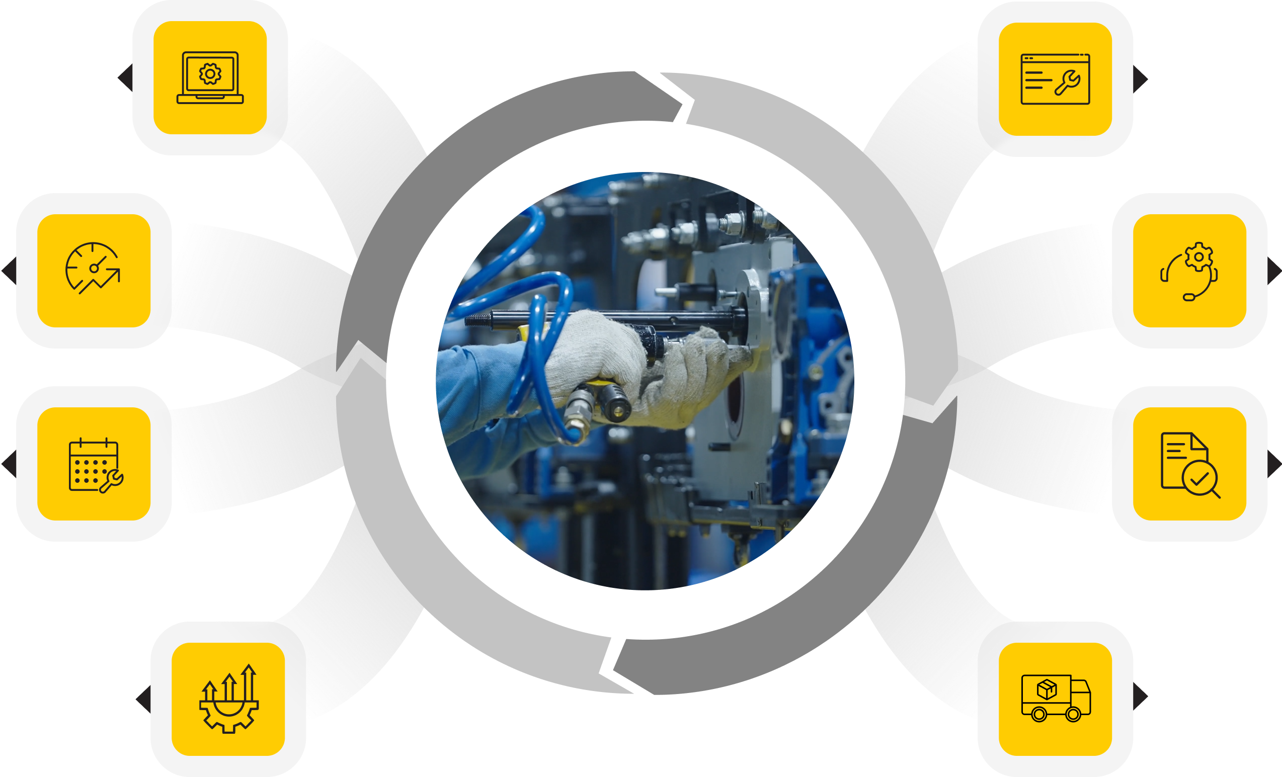 Customer service machine illustration